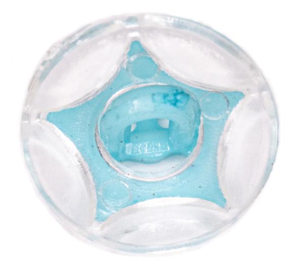 Kinderknopf als runde Knöpfe mit Stern in hellblau 13 mm